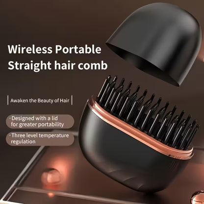 Wireless Mini Hair Straightener – USB Rechargeable, 3-Speed Heat Control | Travel-Friendly Portable Styling Tool