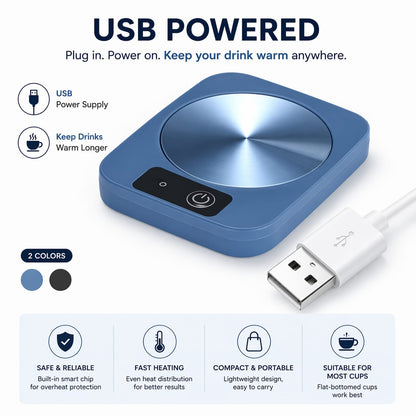 USB Coffee Mug Warmer – Portable Smart Cup Heater for Home & Office