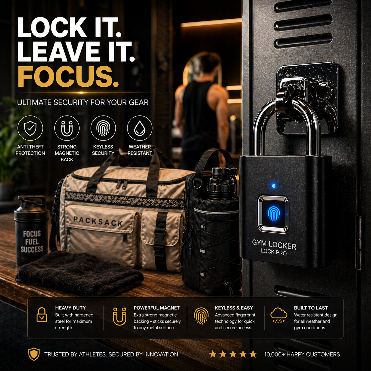 Smart Fingerprint Padlock – Keyless Security, USB Rechargeable, Instant Unlock