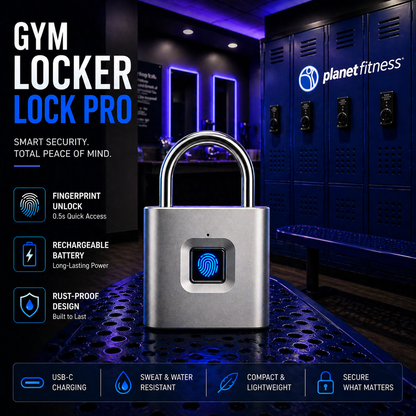 Smart Fingerprint Padlock – Keyless Security, USB Rechargeable, Instant Unlock