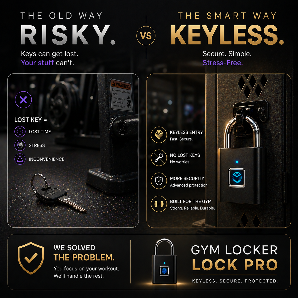Smart Fingerprint Padlock – Keyless Security, USB Rechargeable, Instant Unlock